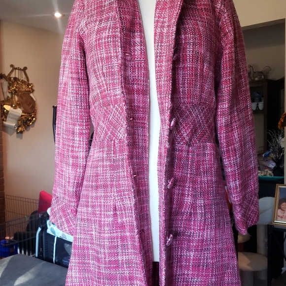 Vintage Pink button up trench coat - Picture 4 of 13